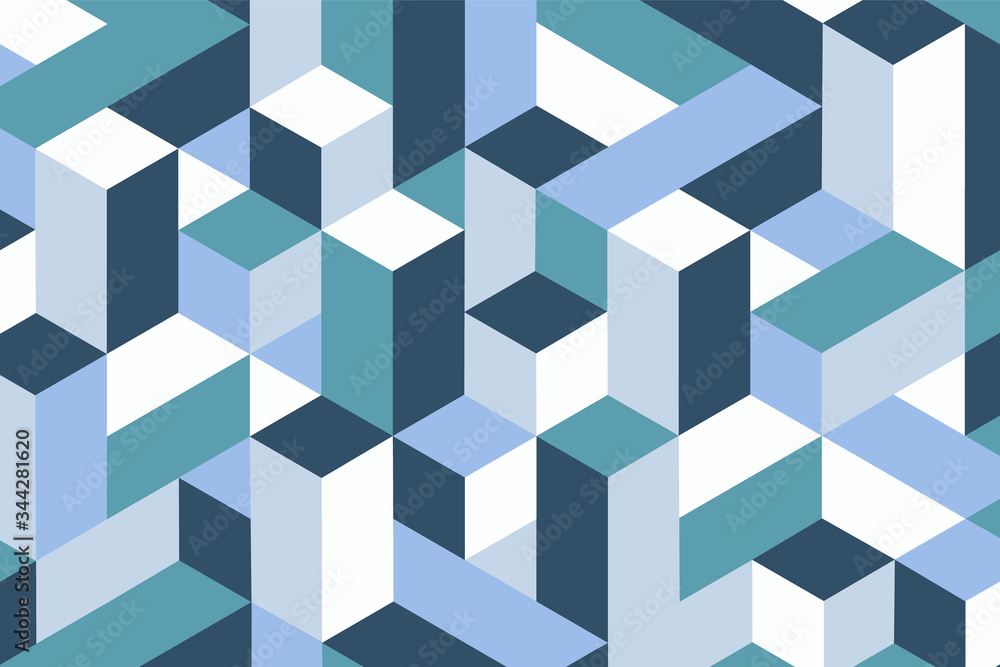 Abstract geometric background with colorful 3d cubes and bricks. Vector. Abstract geometric background with colorful 3d cubes and bricks. Vector.
