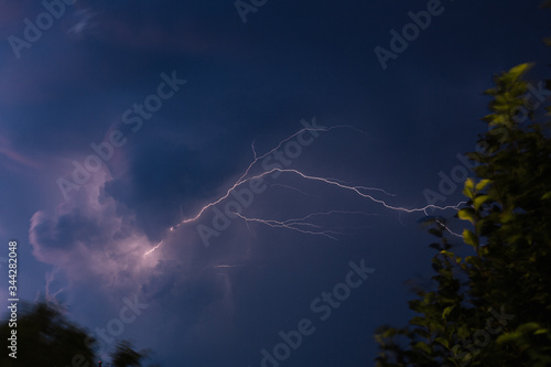 Sky with lightning on a stormy night