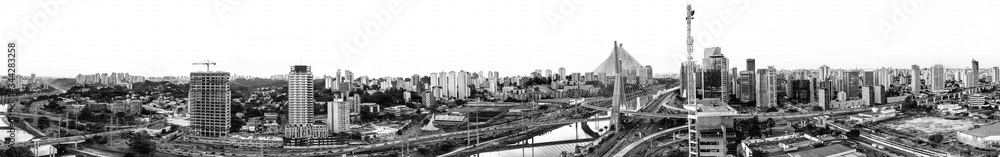  Sao Paulo skyline black and white panorama