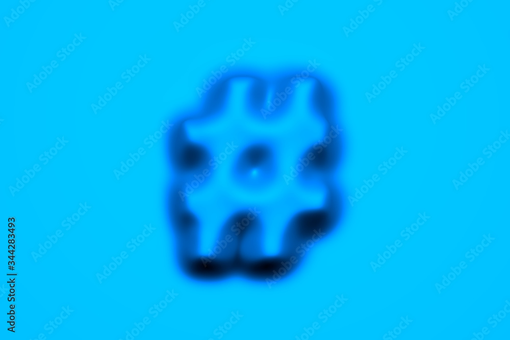Blue soft wax or plastic font - number sign isolated on light blue background, 3D illustration of symbols Blue soft wax or plastic font - number sign isolated on light blue background, 3D illustration of symbols