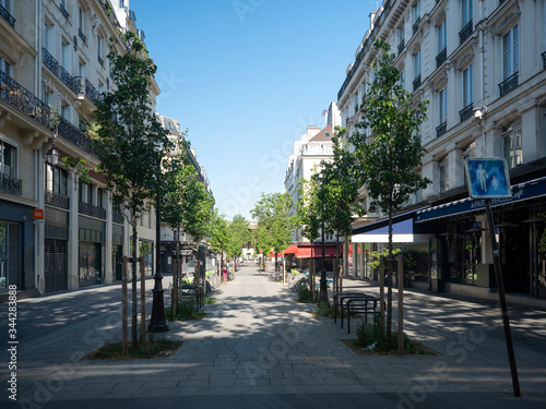 street in the old town Les Halles in spring, Paris, les Halles, empty in April 2020 (Lockdown)