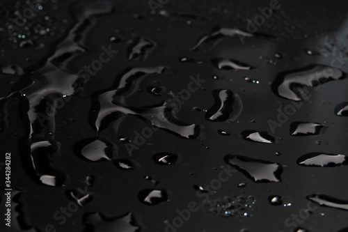 Water drops on black background photo