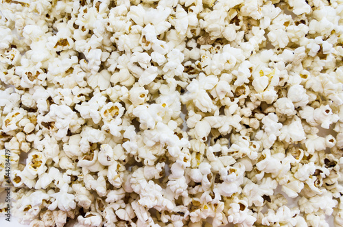 popcorn background. View from above.