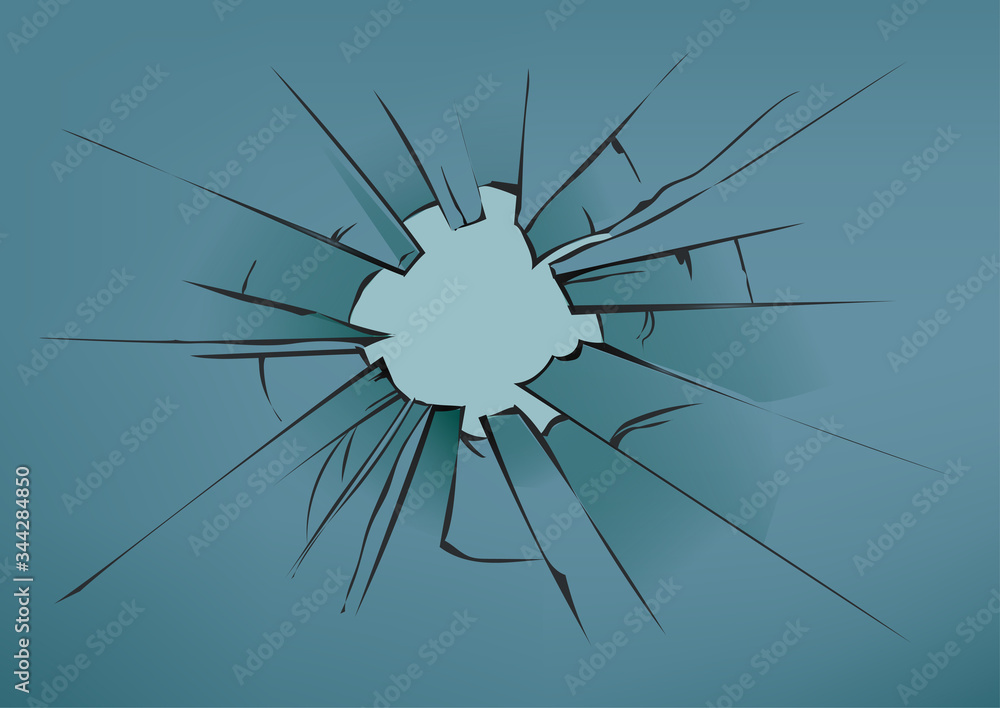 Obraz premium Broken glass vector template for a design