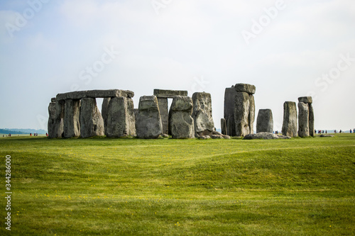 Stonehenge Tourist Tourism England UNESCO Artifacts Sunny Day Landscape Famous Places