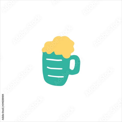 Lager beer icon. Vector beer. Glass with beer. Doodle hand drawn icon