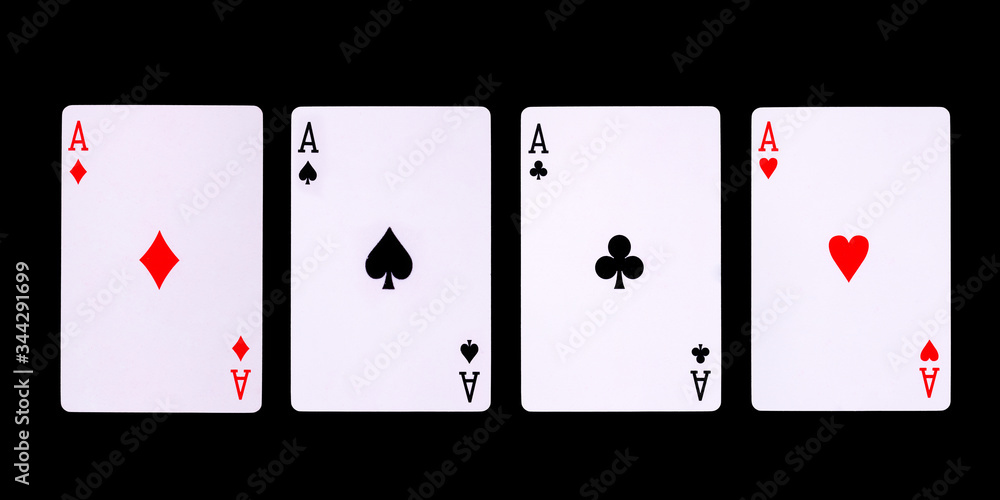 Playing cards for poker game on black background with clipping path. Playing cards for poker game on black background with clipping path.