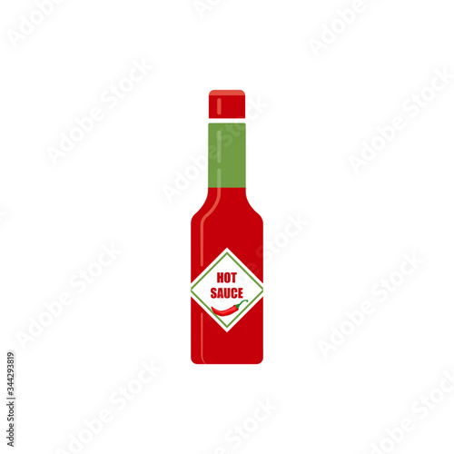 Hot sauce bottle vector illustration.