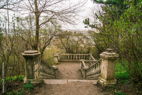 
Old abandoned forest ranger in the forest