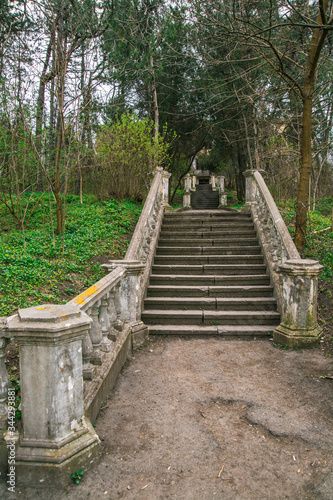 
Old abandoned forest ranger in the forest