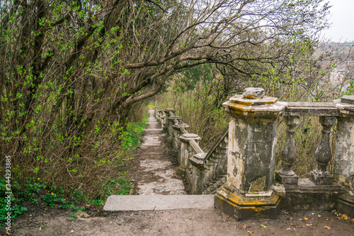 
Old abandoned forest ranger in the forest