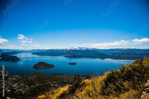 lake and mountains