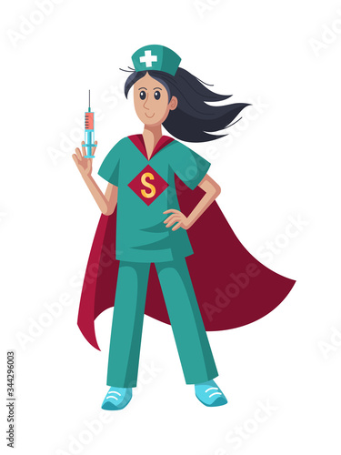 Superhero nurse. The value of nursing in medicine concept illustration.
