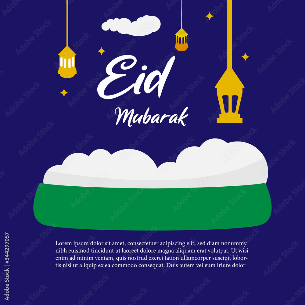 eid mubarak flat illustration