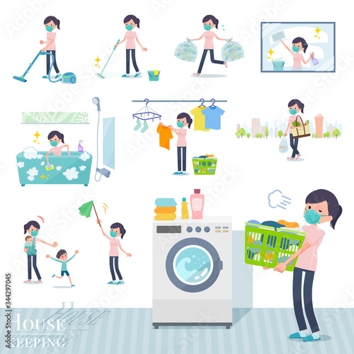 flat type mask medical staff women_housekeeping