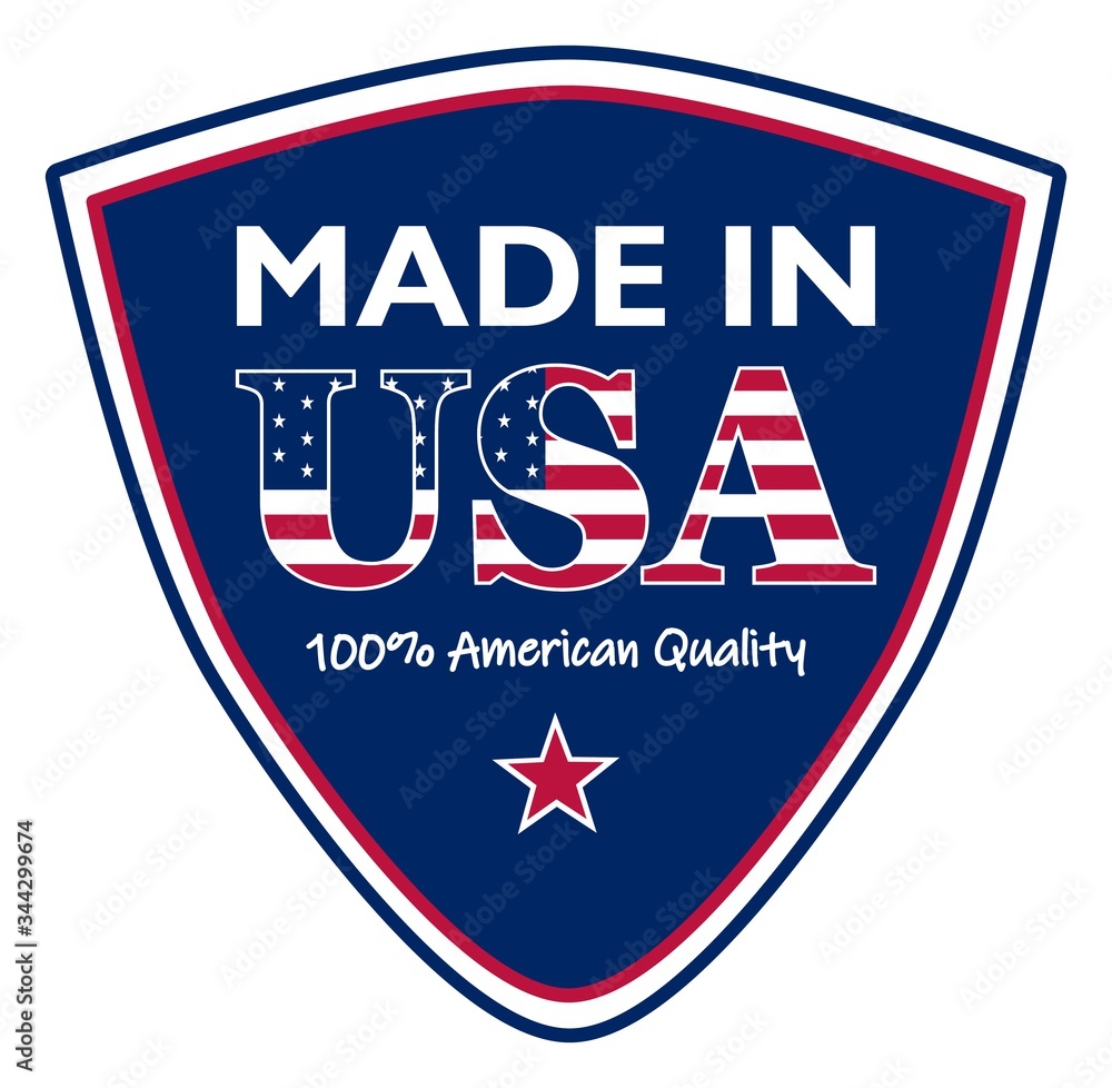 Vector, graphic and label of Made in USA. Perfect for your sticker or stamp.