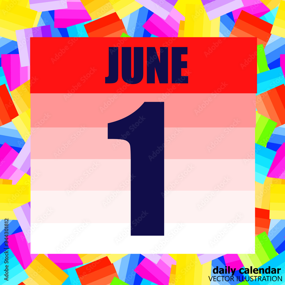 June 1 icon. For planning important day. Banner for holidays and special days. Vector Illustration. June 1 icon. For planning important day. Banner for holidays and special days. Vector Illustration.