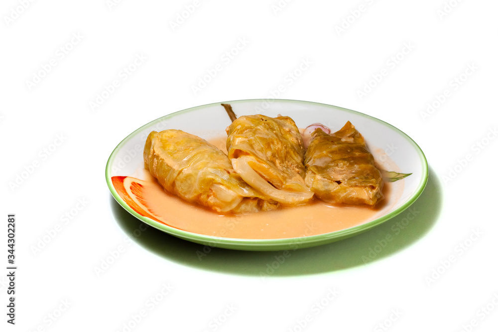 Homemade cabbage rolls with sour cream sauce 2 Homemade cabbage rolls with sour cream sauce 2