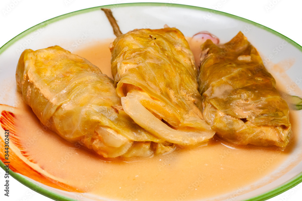 Homemade cabbage rolls with sour cream sauce Homemade cabbage rolls with sour cream sauce