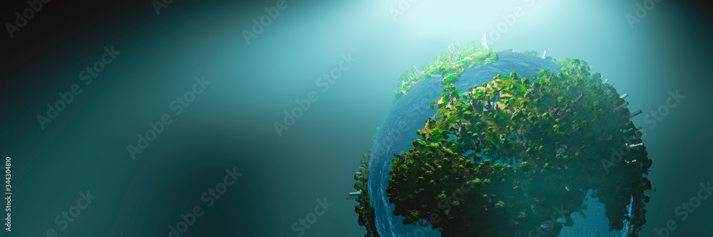 earth globe with trees