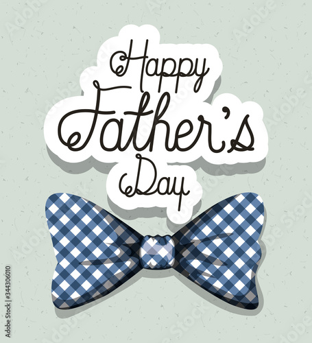 Happy fathers day and checkered and bowtie vector design
