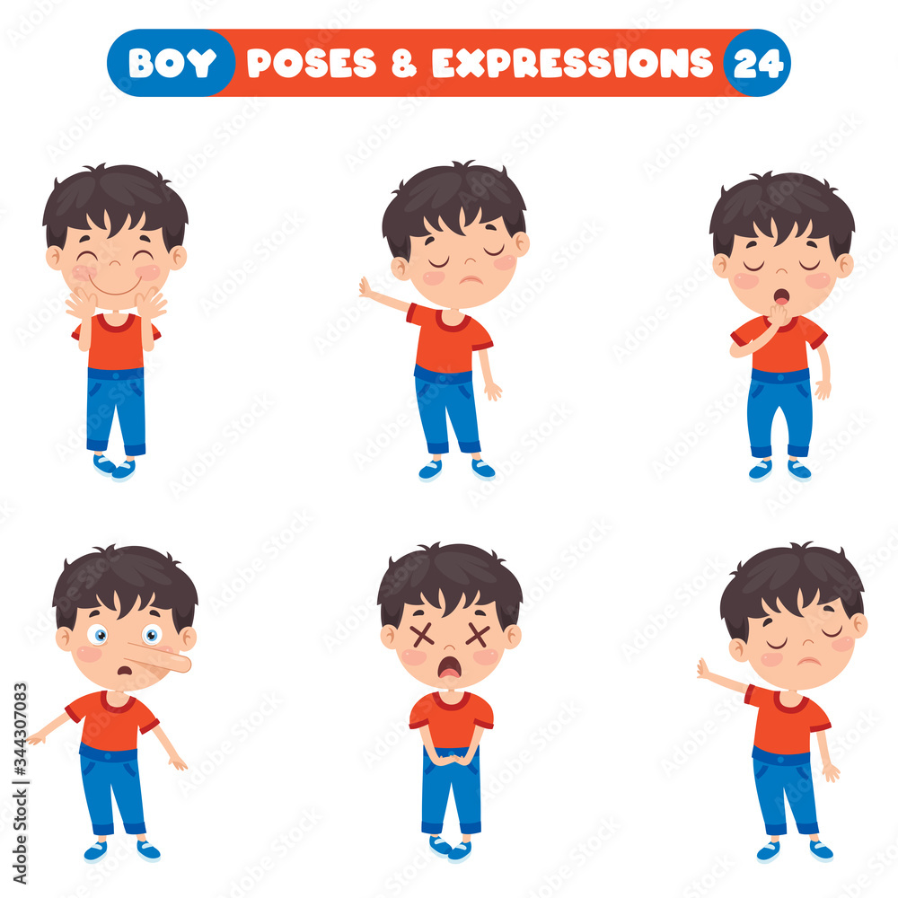 Poses And Expressions Of A Funny Boy Poses And Expressions Of A Funny Boy