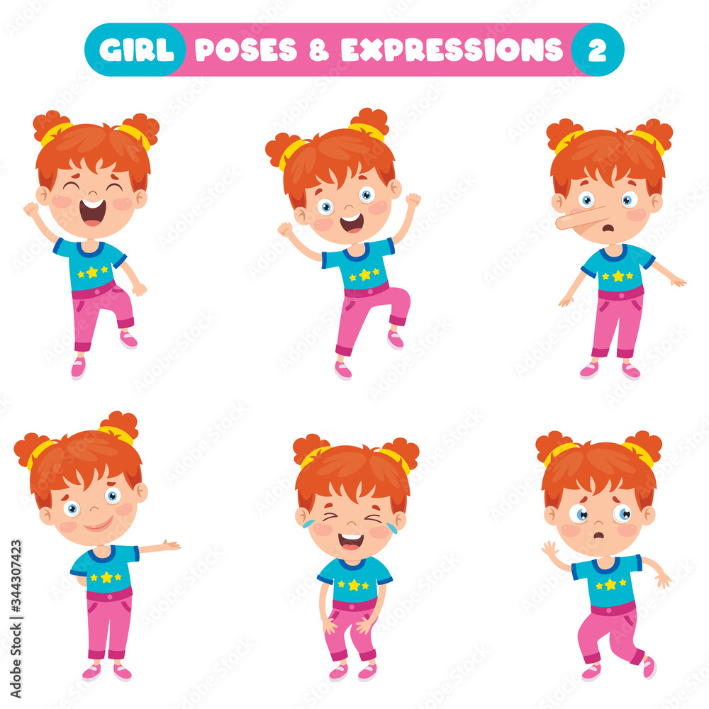 Poses And Expressions Of A Funny Girl Poses And Expressions Of A Funny Girl