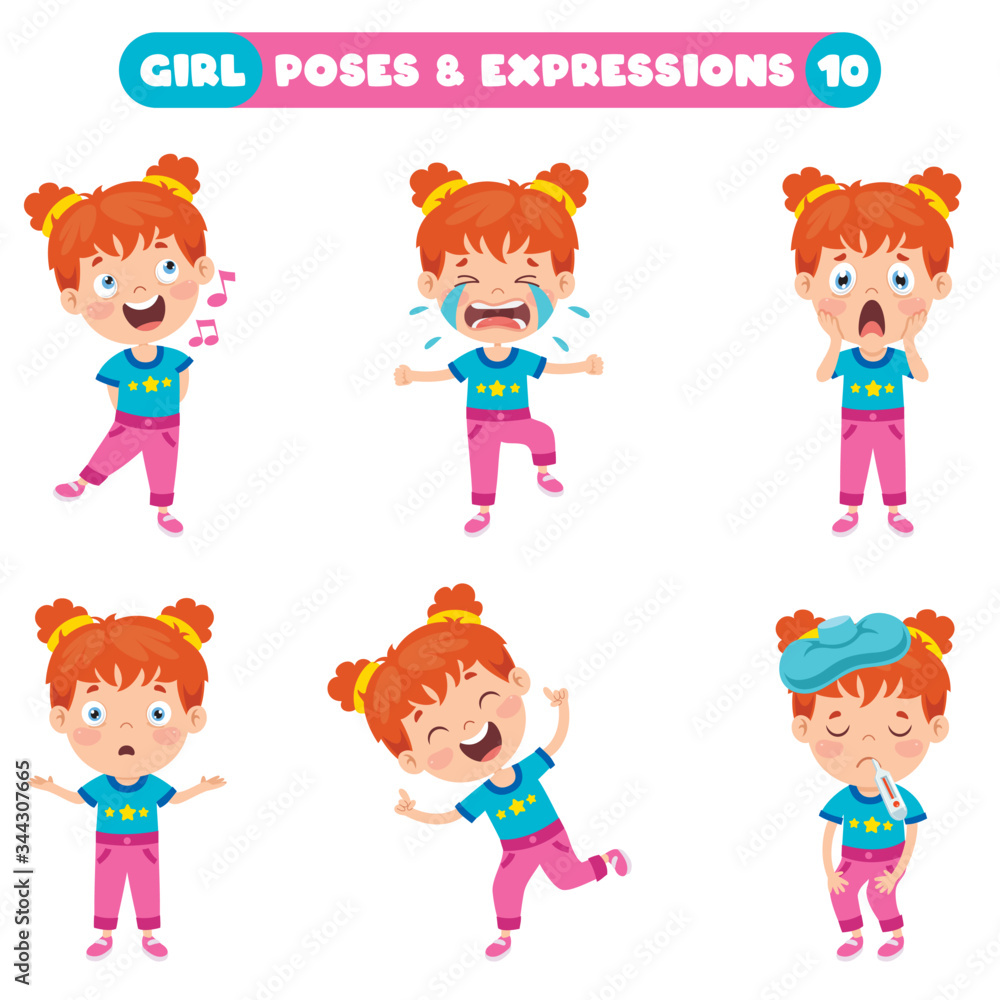 Poses And Expressions Of A Funny Girl Poses And Expressions Of A Funny Girl