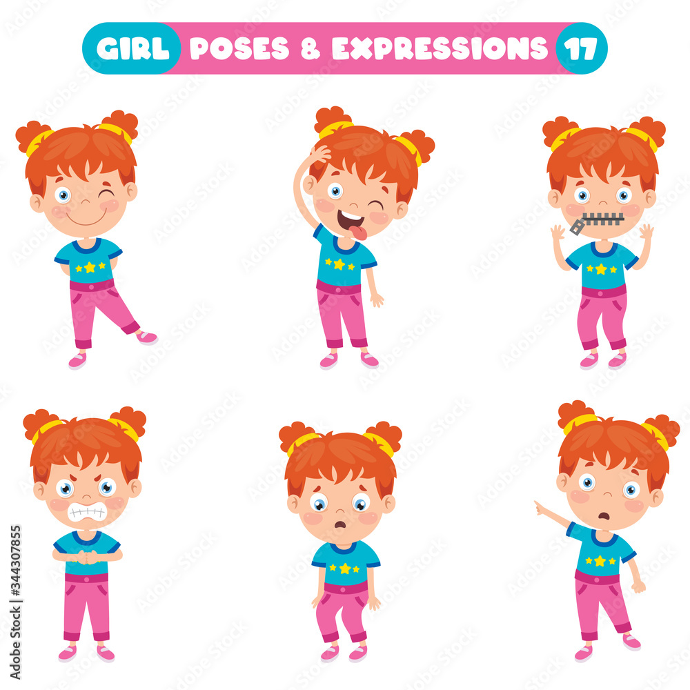 Poses And Expressions Of A Funny Girl Poses And Expressions Of A Funny Girl