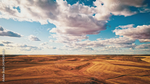 Clouds over Grass Desert Western Washington State (Aerial Drone Photo)
