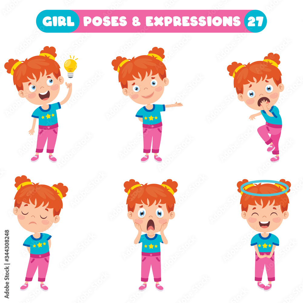 Poses And Expressions Of A Funny Girl Poses And Expressions Of A Funny Girl