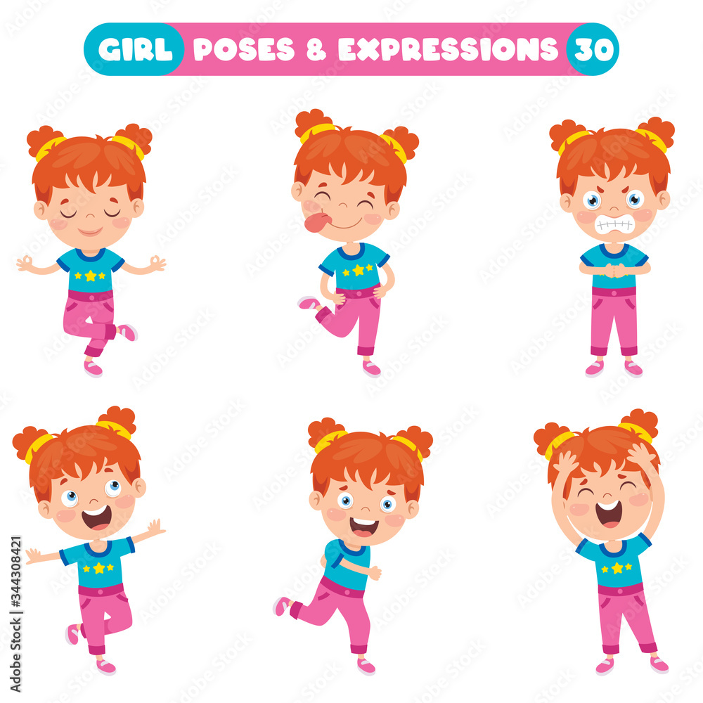 Poses And Expressions Of A Funny Girl Poses And Expressions Of A Funny Girl