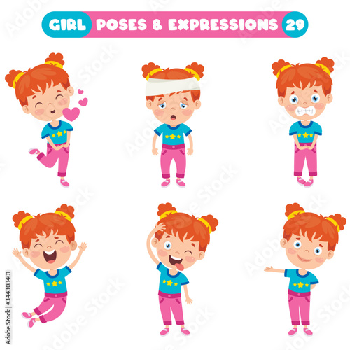 Poses And Expressions Of A Funny Girl