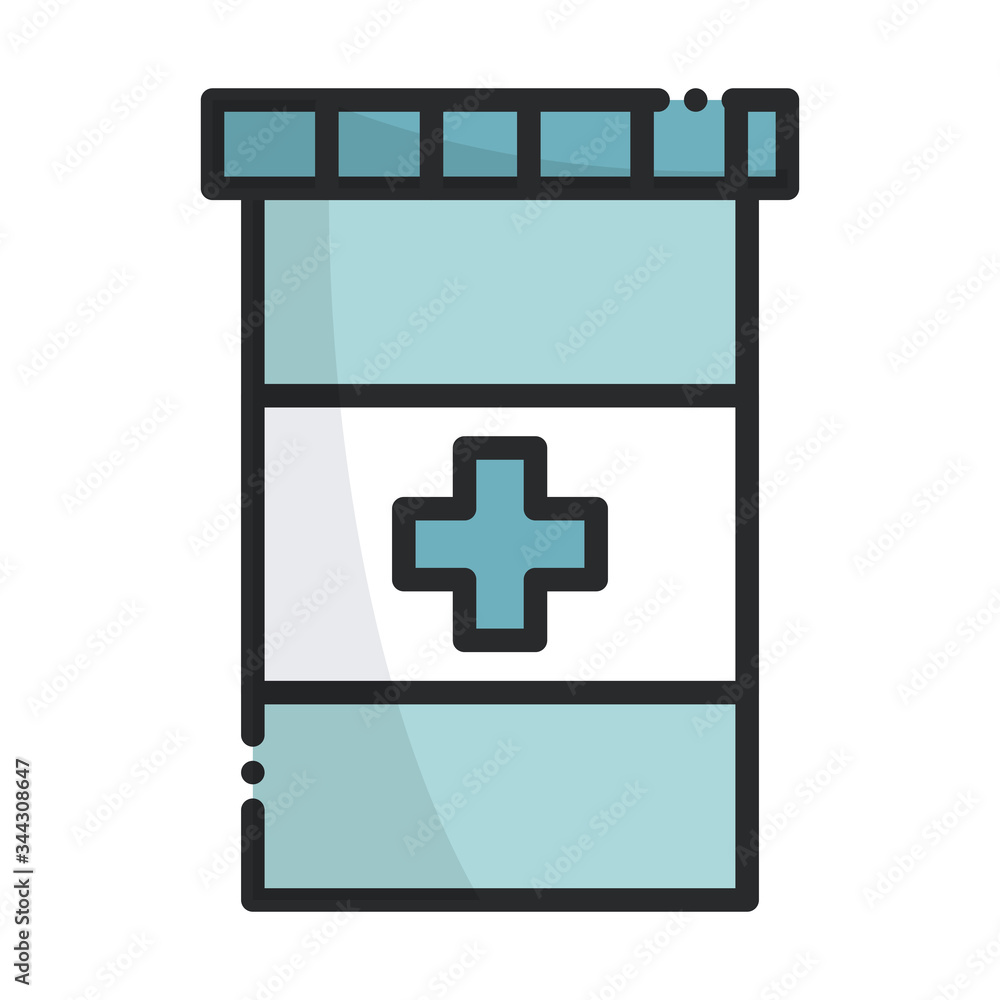 container medicine prescription health care equipment medical line and fill icon container medicine prescription health care equipment medical line and fill icon