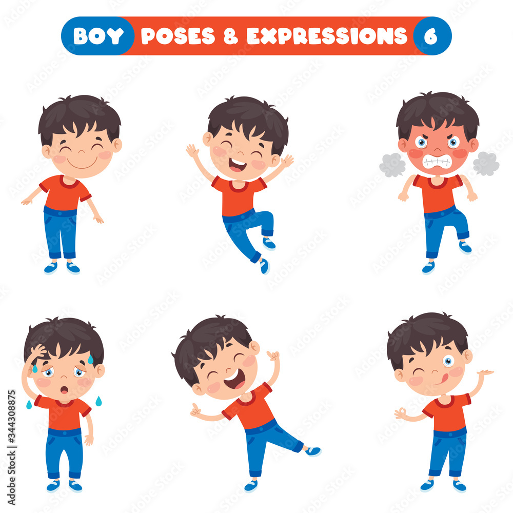 Poses And Expressions Of A Funny Boy Poses And Expressions Of A Funny Boy
