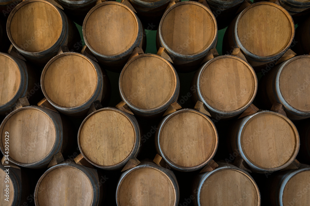Pile of wine barrels
