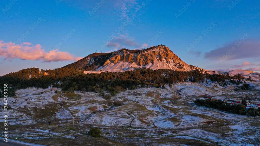 Sunset on Wyoming Mountain (drone photo)