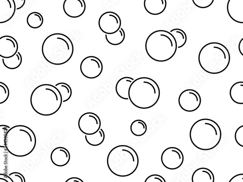 Soap bubbles seamless pattern. Vector background