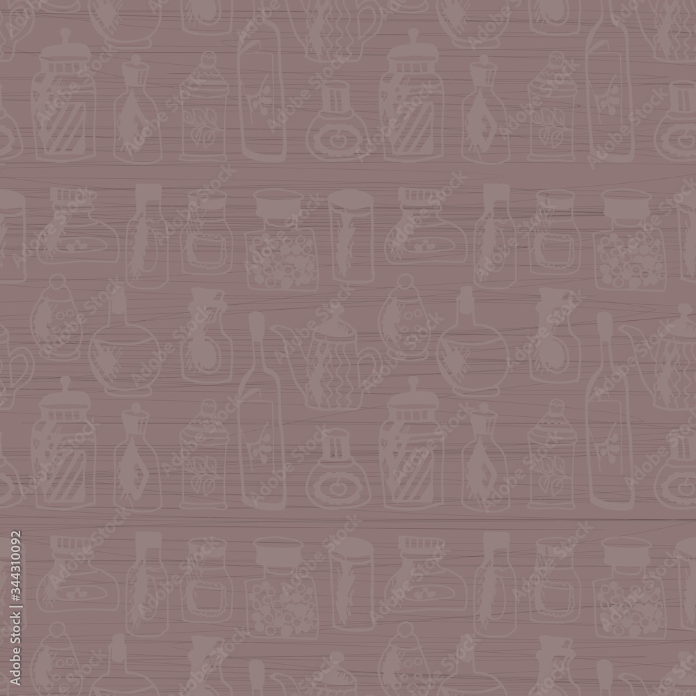 seamless pattern with jars and bottles seamless pattern with jars and bottles