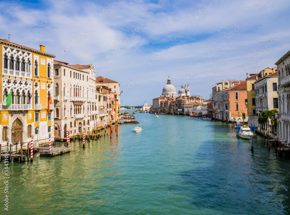 Stunning view of Grand Canal and Basilica Santa Maria della Salute, Venice, Italy
