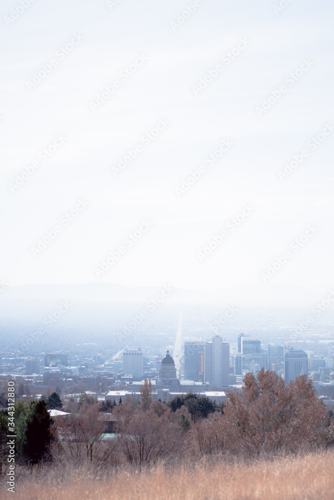 panorama of salt lake city from above