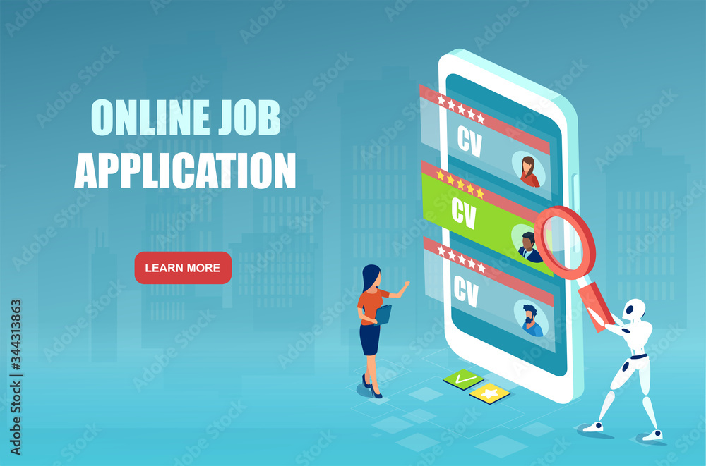 Vector of automated online job application and best candidate ...