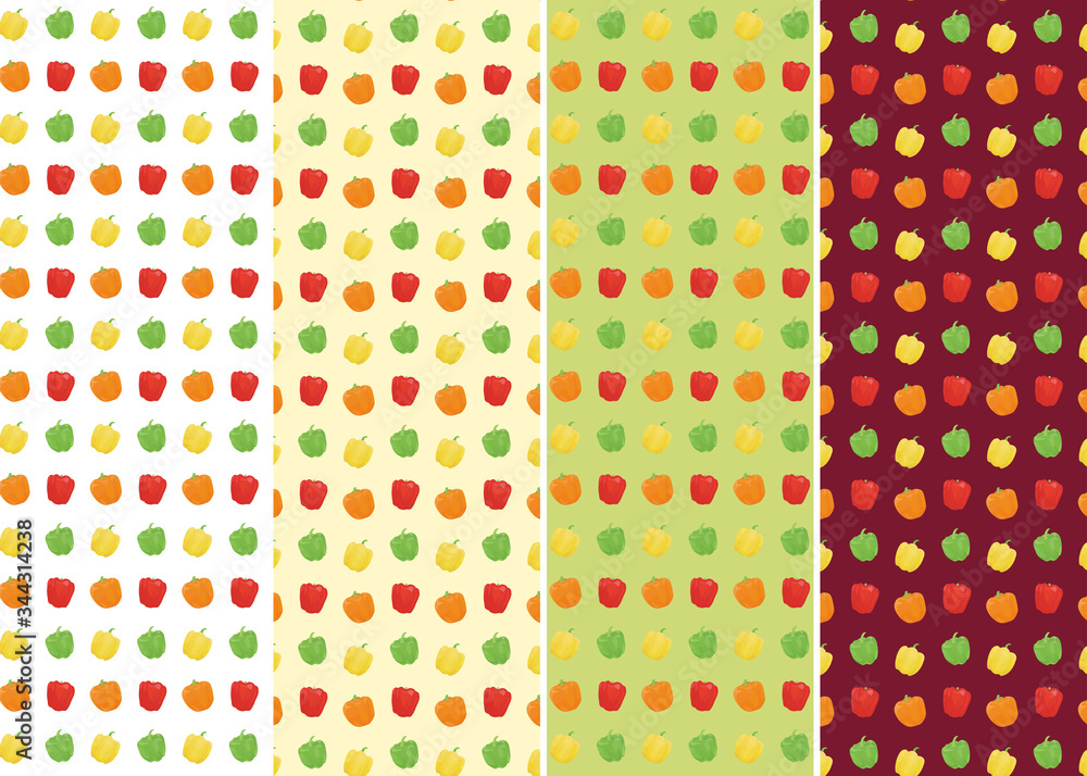 Four different paprika background patterns. Four different paprika background patterns.