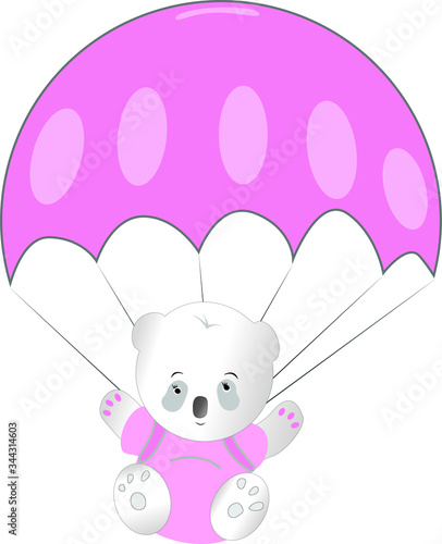 Cute animal koala or panda baby vector illustration for greeting card and invitation