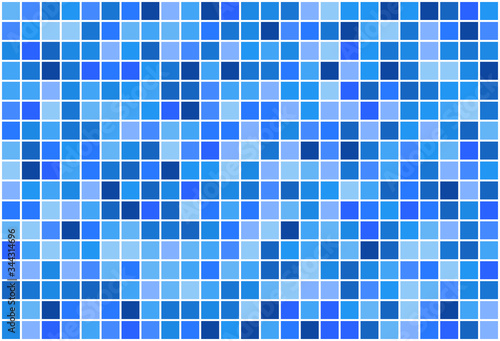 Mosaic pattern from blue color shades with white borders, vector illustration for backgrounds