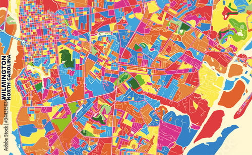 Wilmington  North Carolina  USA  colorful vector map