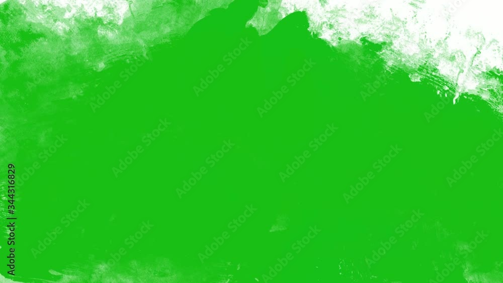 Video Stock Abstract Paint Brush Strokes Reveal Alpha Channel. Green