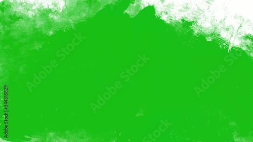 Abstract Paint Brush Strokes Reveal Alpha Channel. Green screen background, hand painted effect. Perfect for motion graphics, digital composition, masks, transitions, fades, mattes, reveals.