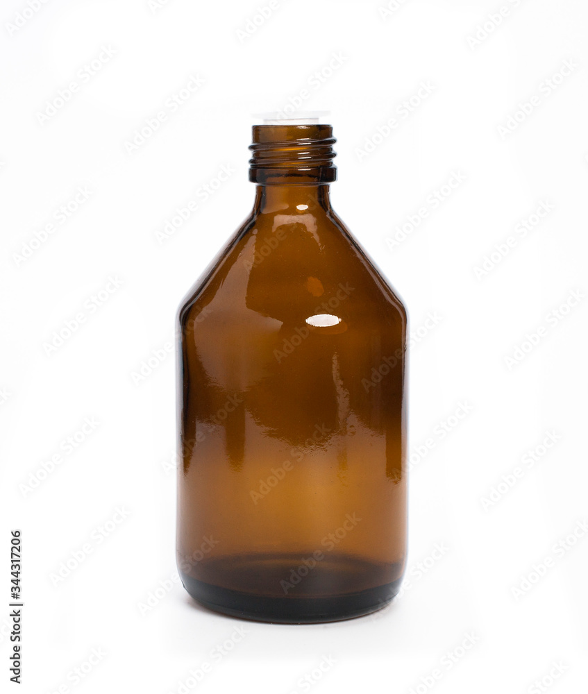 Medical bottles for medicine in cosmetology on a white background Medical bottles for medicine in cosmetology on a white background