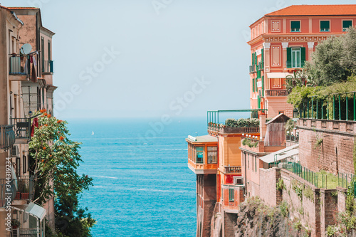 Fototapeta Naklejka Na Ścianę i Meble -  View of the street in Sorrento, Italy.